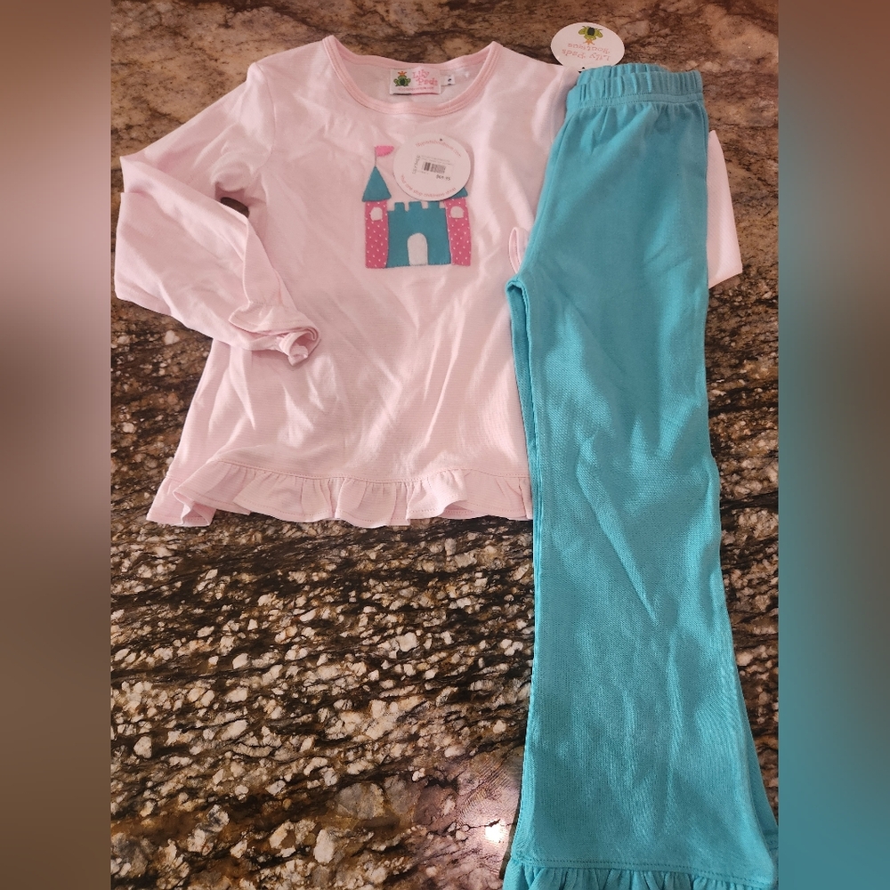 Charming Castle Pink and Blue Pajama Set